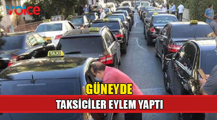 Kıbrıslı Rum taksiciler eylem yaptı
