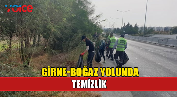 Girne-Boğaz yolunda temizlik çalışması düzenlendi
