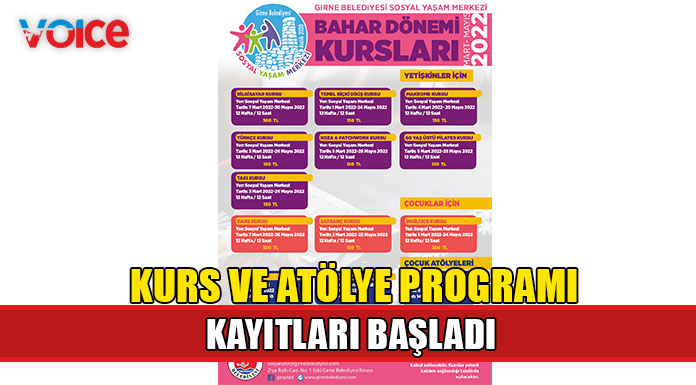 Sosyal Yaşam Merkezi'nin kurs ve atölye programı için kayıt alınmaya başlandı