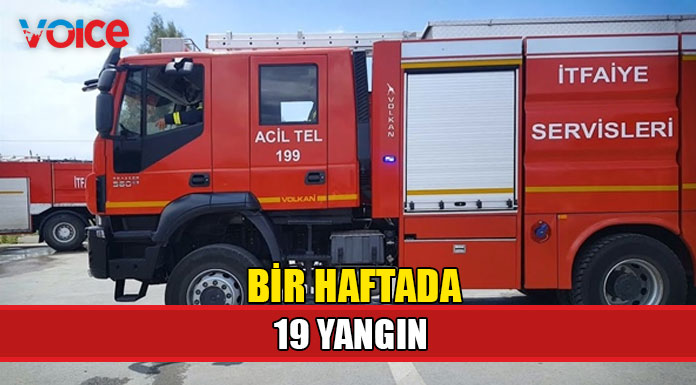 İtfaiye geçen hafta 19 yangına ve 22 olaya müdahale etti