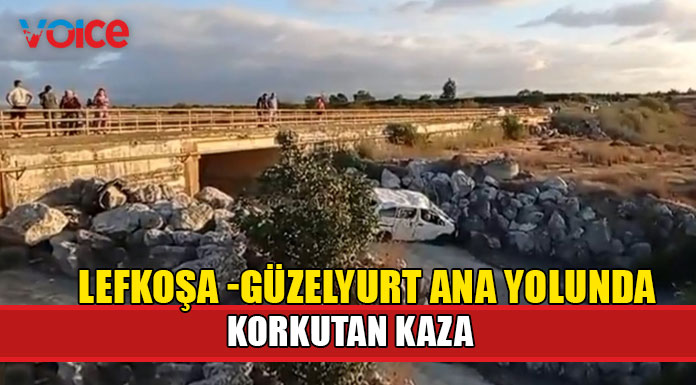 Korkuluklara çarparak savrulan araç dere yatağına düştü!