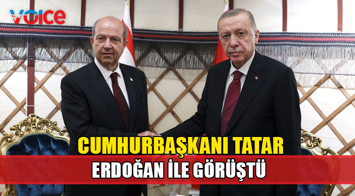 Tatar, KKTC’nin, dost ülkelerle ilişkilerin geliştirilmesi için fikirlerini Erdoğan ile paylaştı