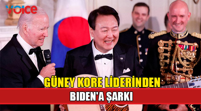 Güney Kore devlet başkanı Beyaz Saray'da şarkı söyledi