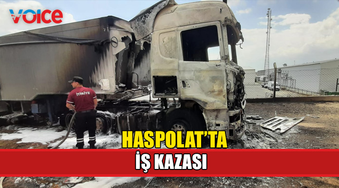 İşçi elektrik akımına kapıldı, kamyon tamamen yandı!