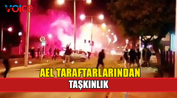 AEL taraftarları kameralara zarar verdi
