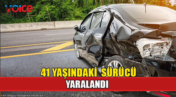 Yoldan çıkıp toprak sete çarptı!