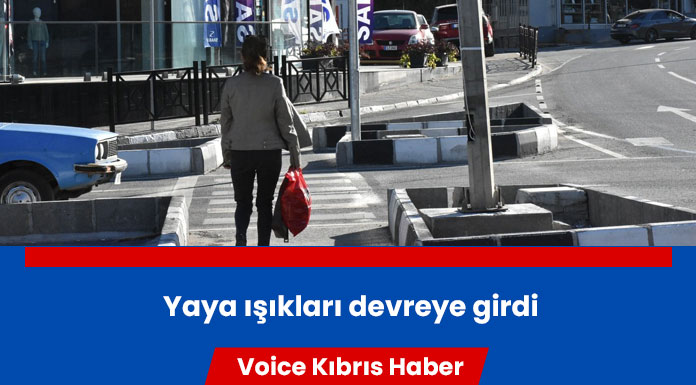 Rauf Raif Denktaş Meydanı’nda yaya ışıkları devreye girdi