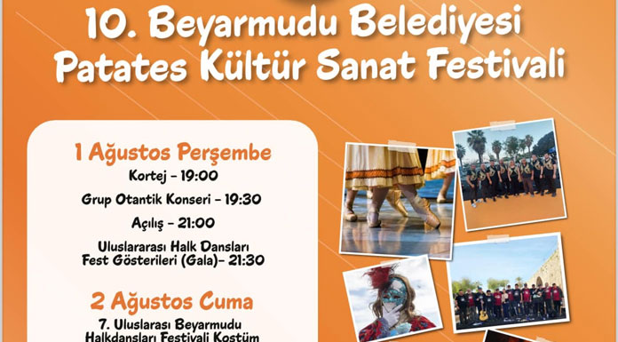 10. Beyarmudu Belediyesi Patates Kültür Sanat Festivali bu akşam başlıyor