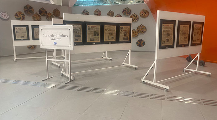“Manşetlerde Kıbrıs Davamız” sergisi Ercan Havalimanı’nda açıldı