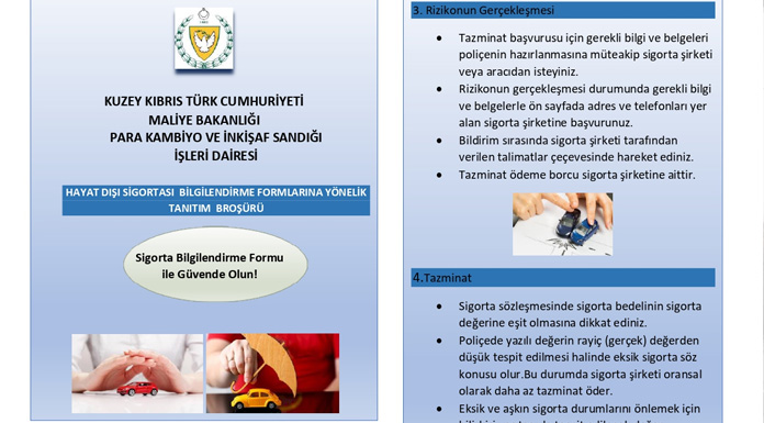 "Hayat Dışı Sigortası ve Hayat Sigortası Bilgilendirme Formları"na yönelik tanıtım broşürü hazırlandı