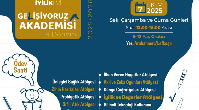 Lefkoşa’da 9-12 yaş grubuna yönelik “Gelişiyoruz Akademisi” başlıyor
