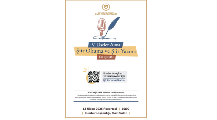 Cumhurbaşkanlığı “5. Liseler Arası Şiir Okuma ve Yazma Yarışması” düzenliyor