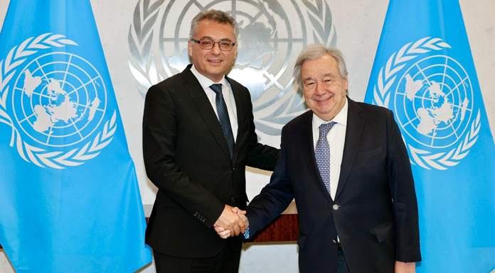 Cumhurbaşkanı Erhürman Guterres ile Kıbrıs sorununu görüştü